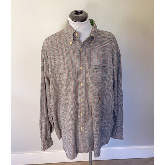 Vintage Tommy Hilfiger Cotton Houndstooth Button Up Shirt - Picture 1 of 9